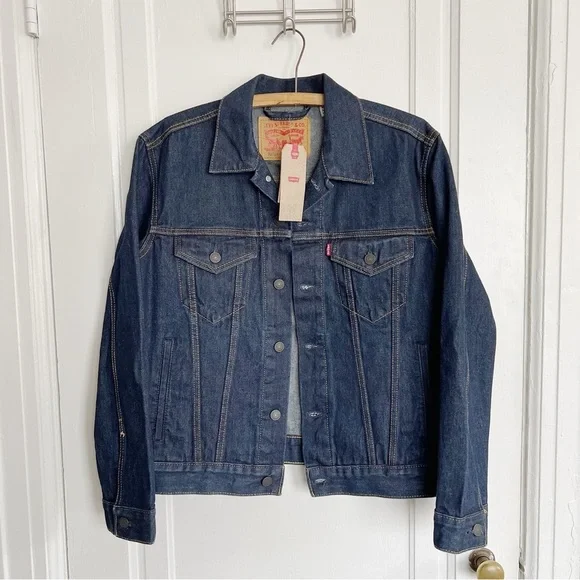 Levi’s • Trucker Jacket denim blue jean Rinse Dark Wash indigo classic - Picture 2 of 12